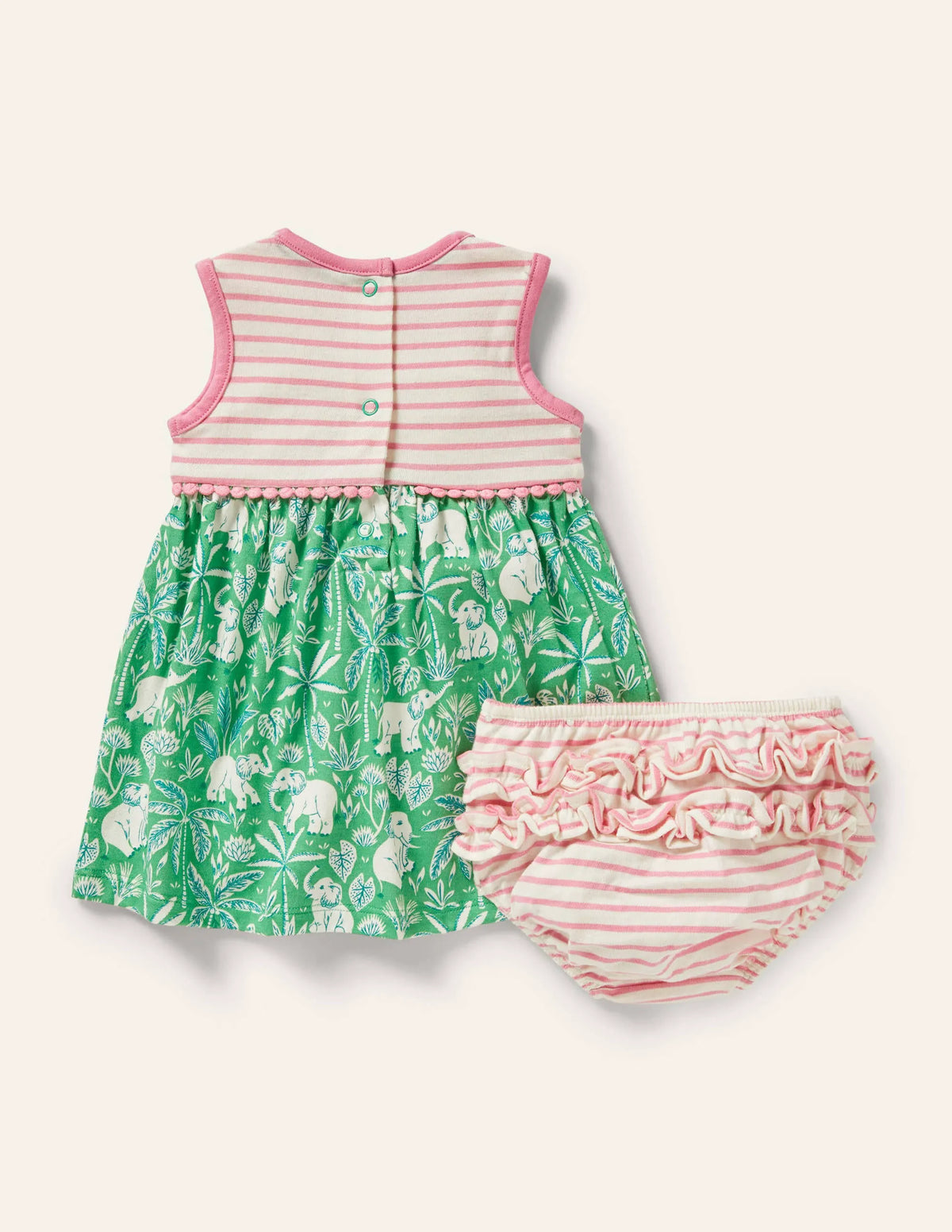Sleeveless Jersey Dress-Aloe Green Elephant Palm