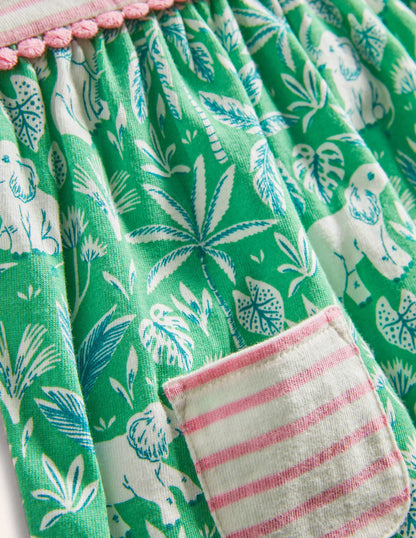 Sleeveless Jersey Dress-Aloe Green Elephant Palm
