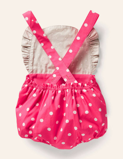 Woven Novelty Romper-Coral Reef Spot Elephant
