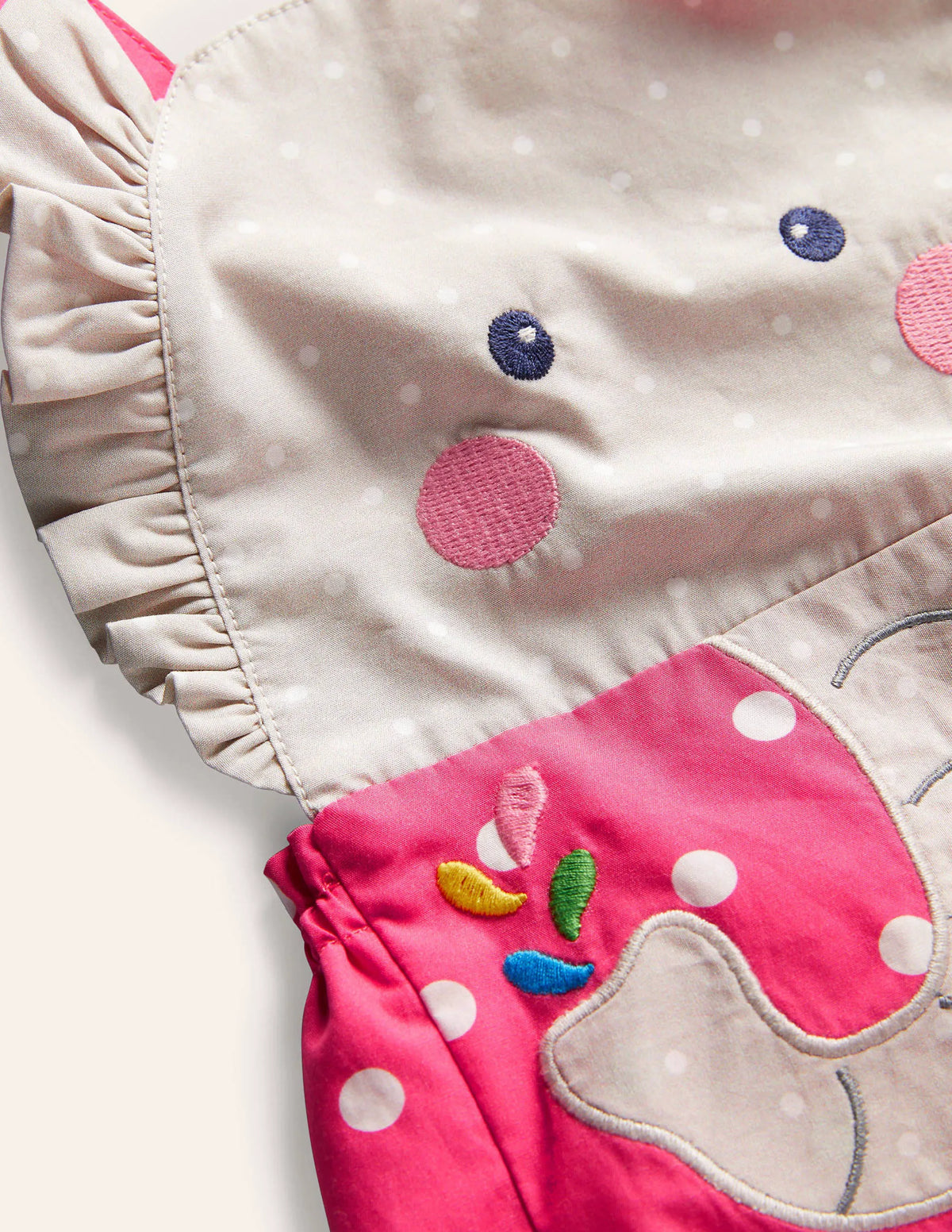 Woven Novelty Romper-Coral Reef Spot Elephant