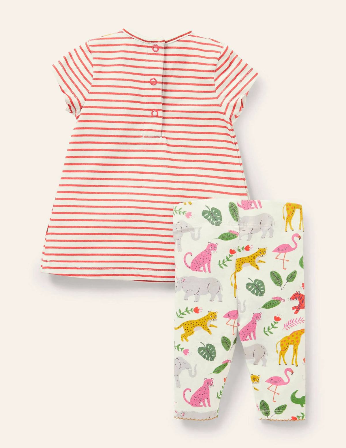 Dress and Leggings Playset-Red/Ivory Jungle Animals