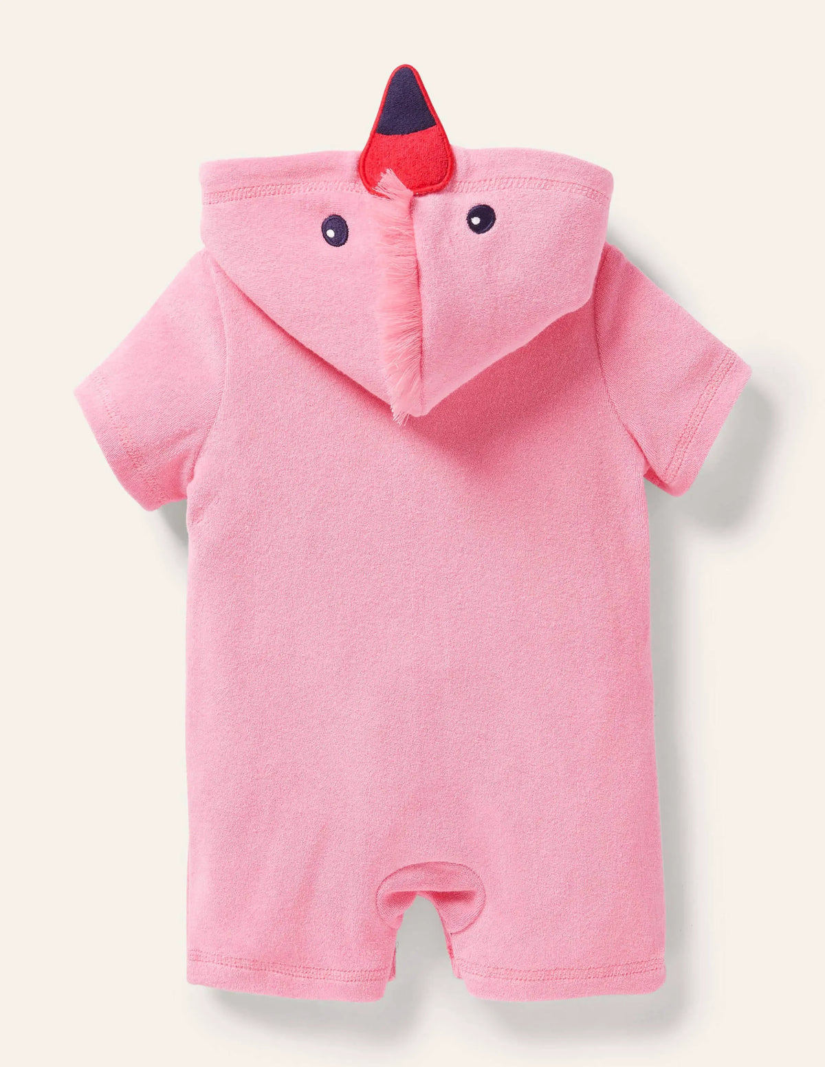 Novelty Towelling Romper-Pink Lemonade Flamingo
