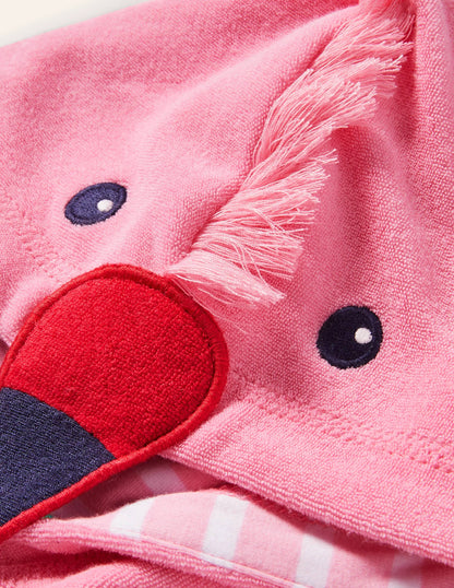 Novelty Towelling Romper-Pink Lemonade Flamingo