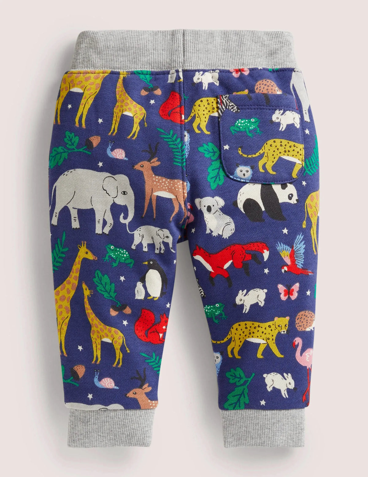 Jersey Printed Bottoms-College Navy Global Animals