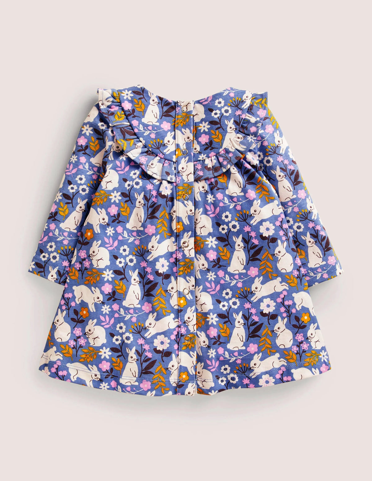 Printed Long Sleeve Dress-Riviera Bunny Field
