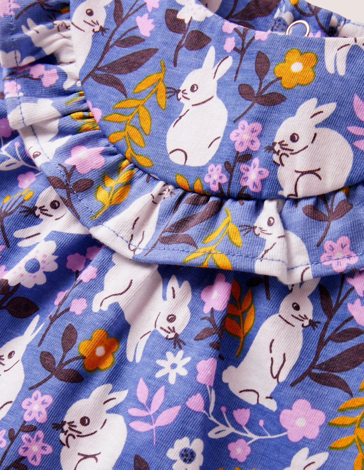 Printed Long Sleeve Dress-Riviera Bunny Field