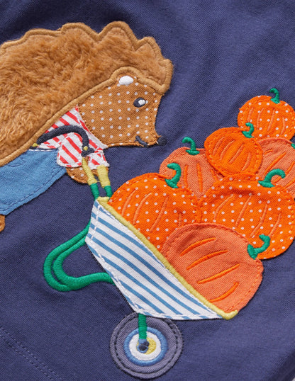 Halloween Appliqué T-shirt-Starboard Hedgehog