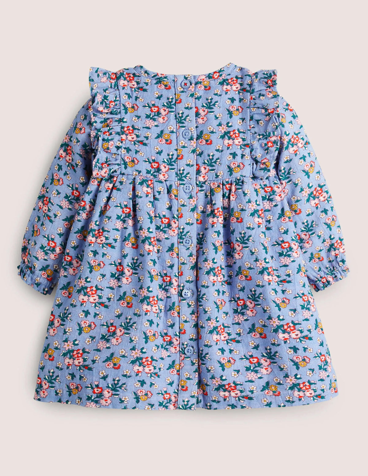 Printed Woven Dress-Dusty Blue Floral