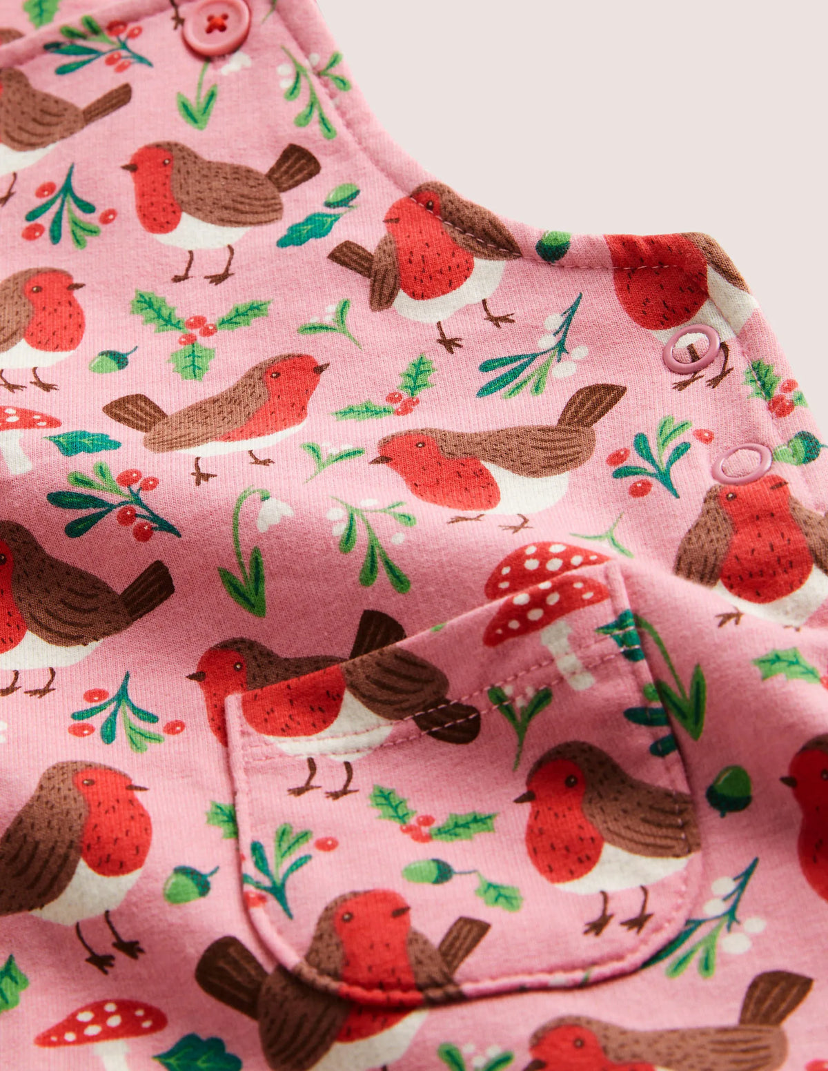Jersey Dungaree-Boto Pink Robins