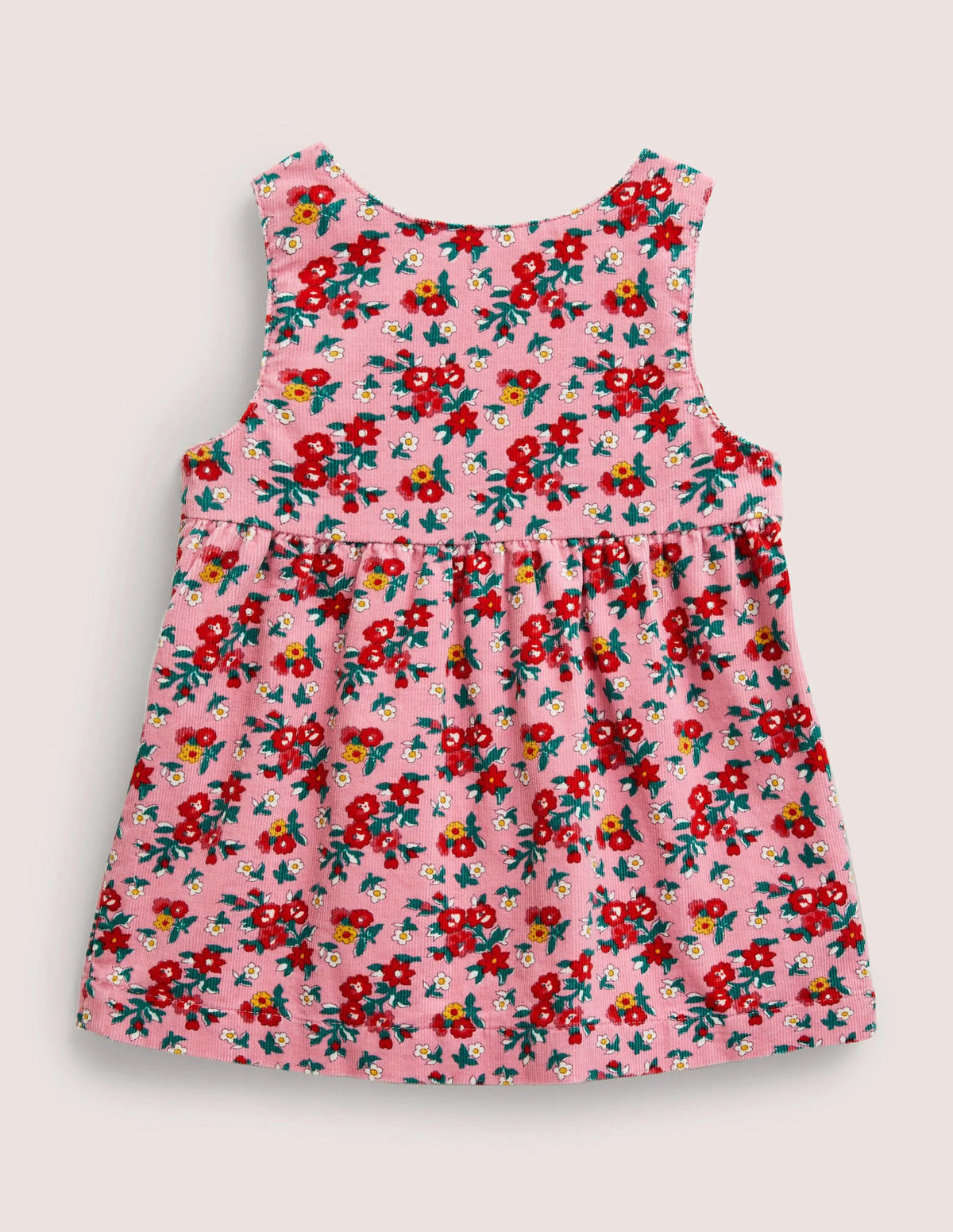 Cord Pinnie Appliqué Dress-Boto Pink Father Christmas