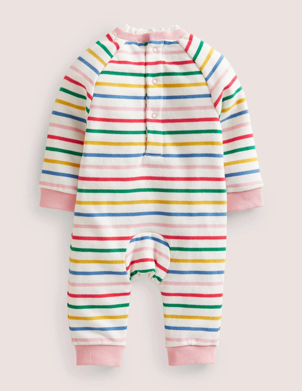 Jersey Ruffle Romper-Multi Stripe