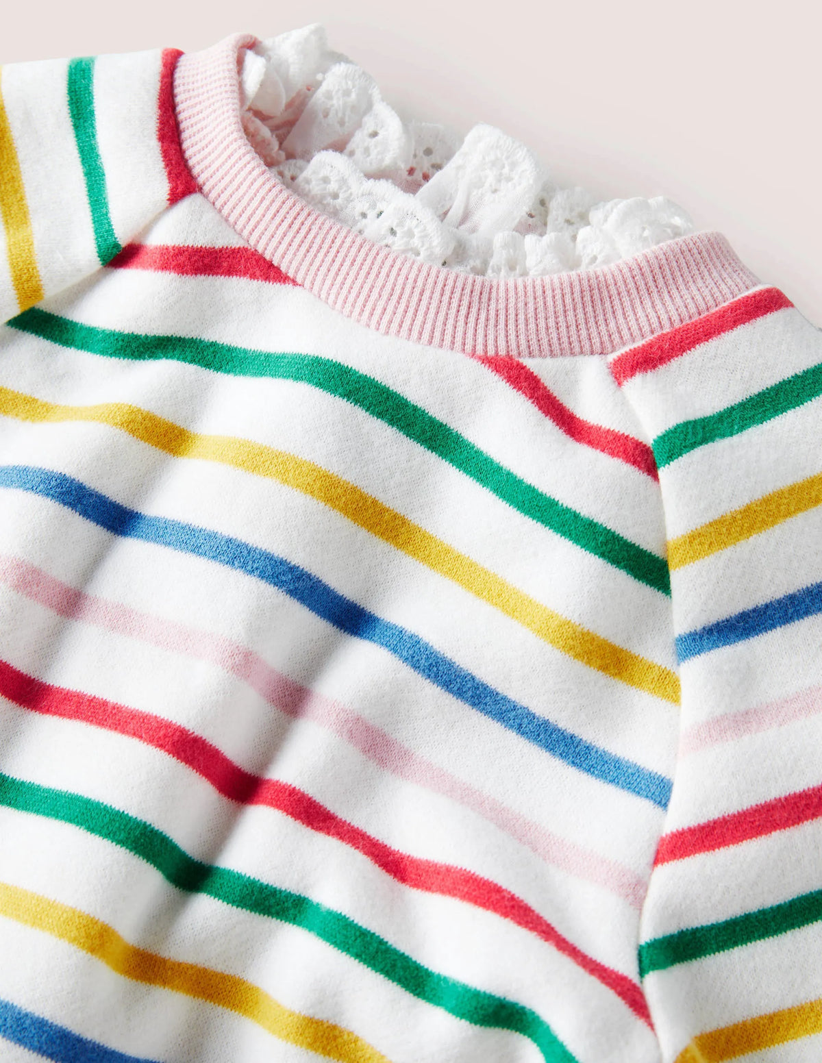 Jersey Ruffle Romper-Multi Stripe