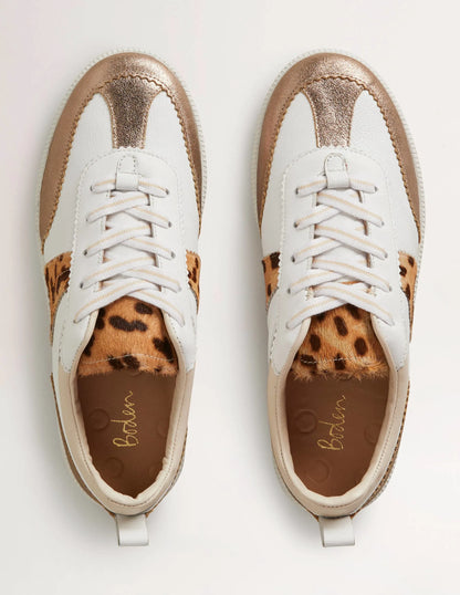 Erin Retro Tennis Trainers-Gold Metallic