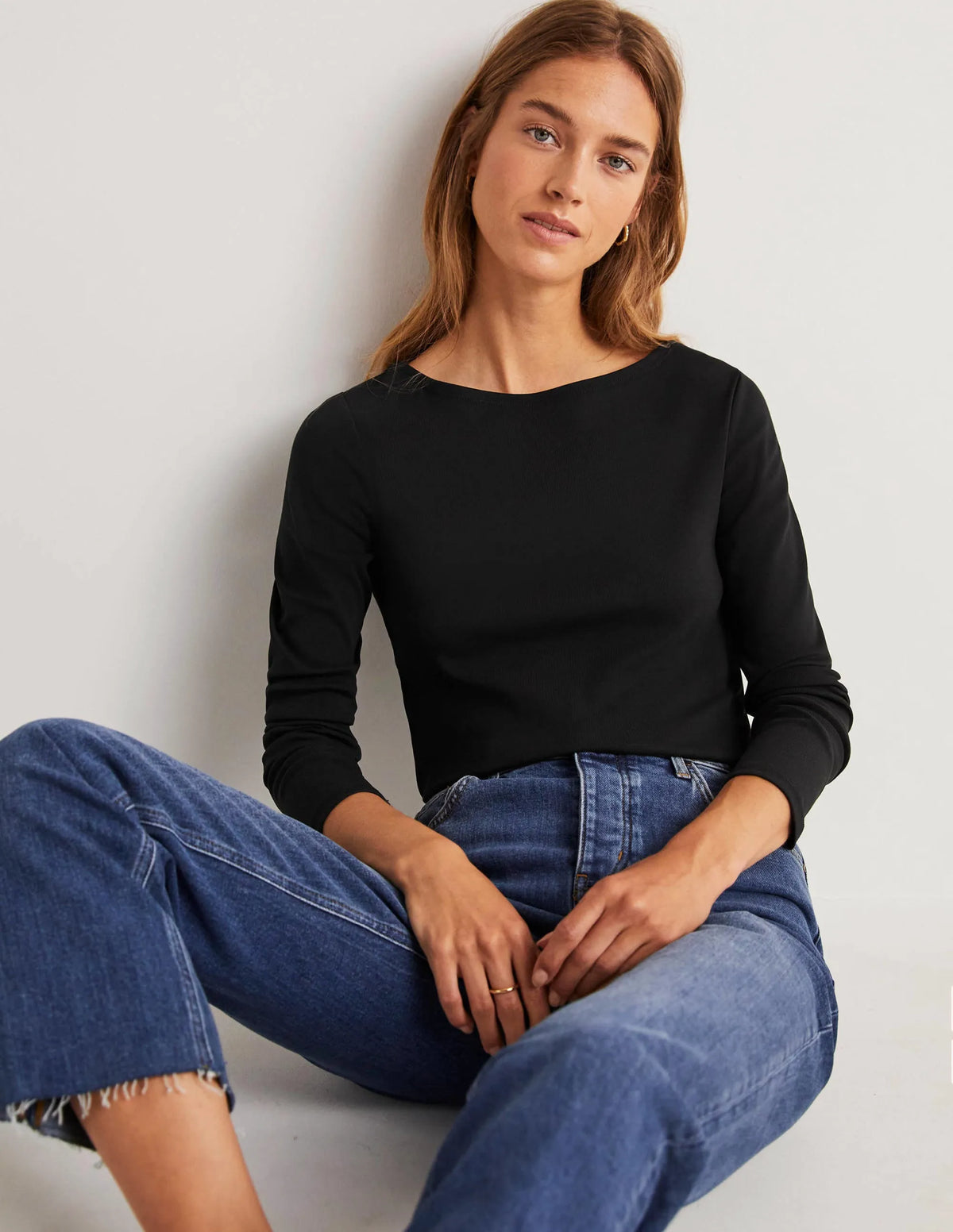 Essential Boatneck Top-Black