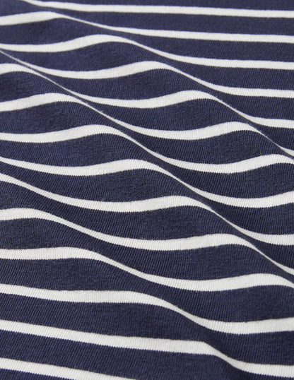 Essential Short Sleeve Tee-Navy / Ivory Stripe