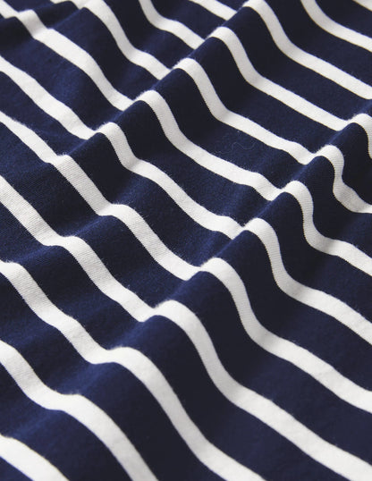 Short Sleeve Breton T-Shirt-Navy / Ivory Stripe