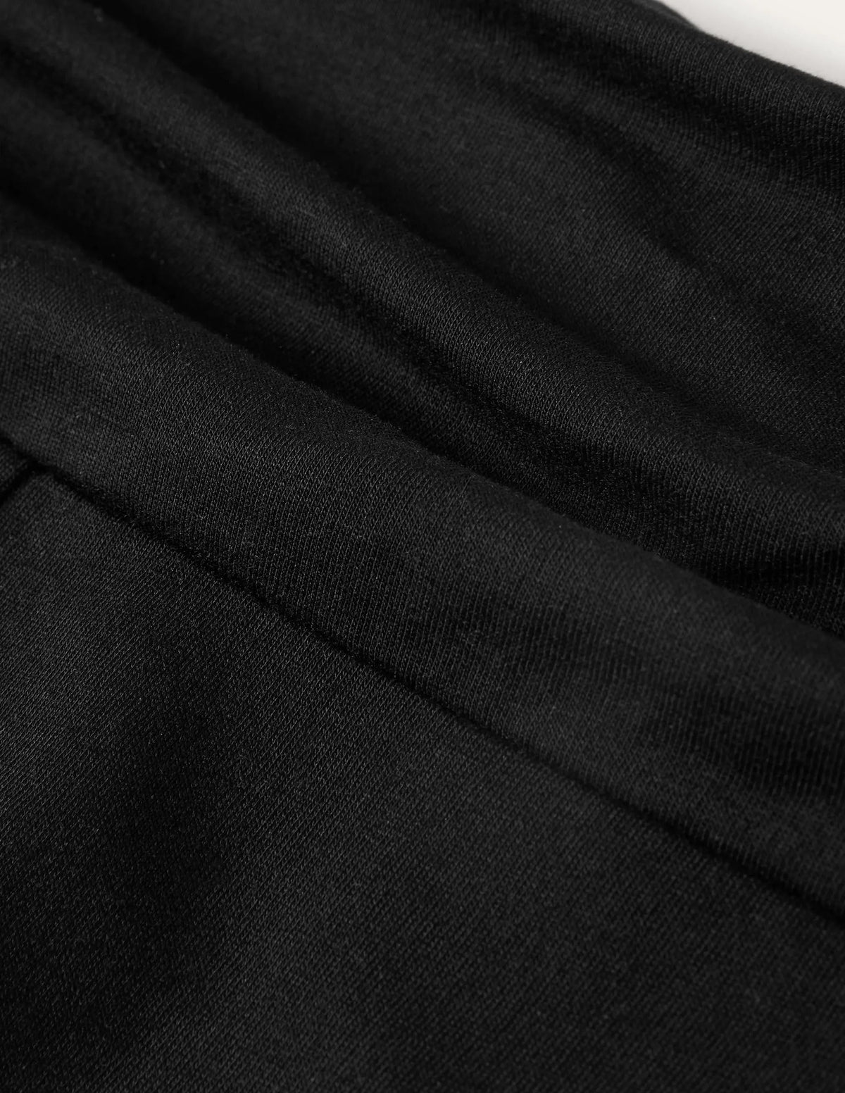 Wide Leg Jersey Pants-Black
