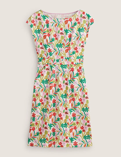 Florrie Jersey Dress-Multi, Tropic Foliage