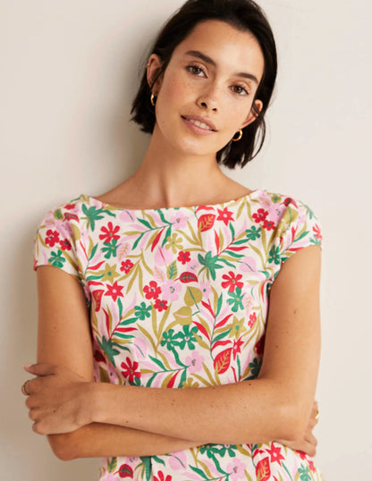 Florrie Jersey Dress-Multi, Tropic Foliage