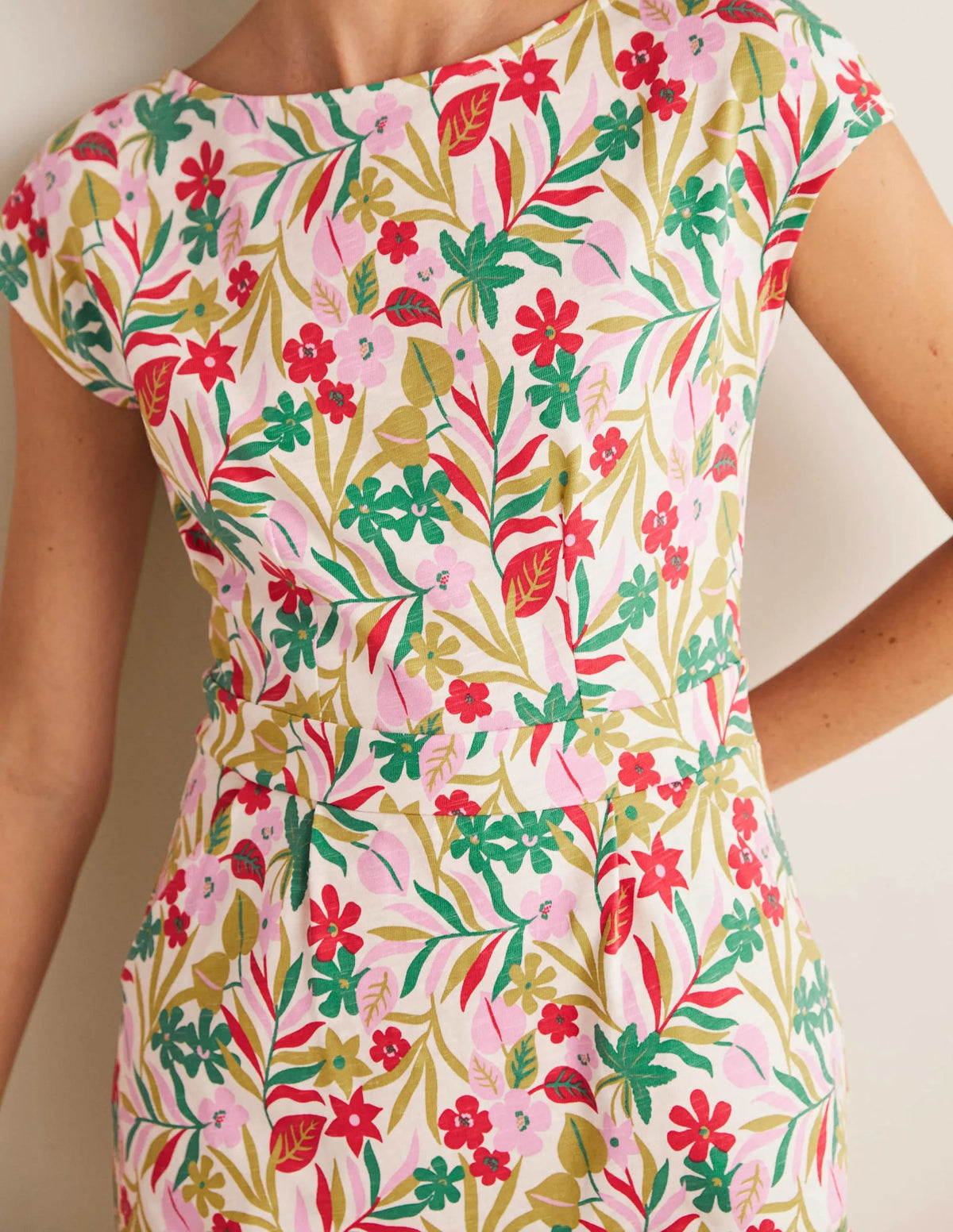Florrie Jersey Dress-Multi, Tropic Foliage