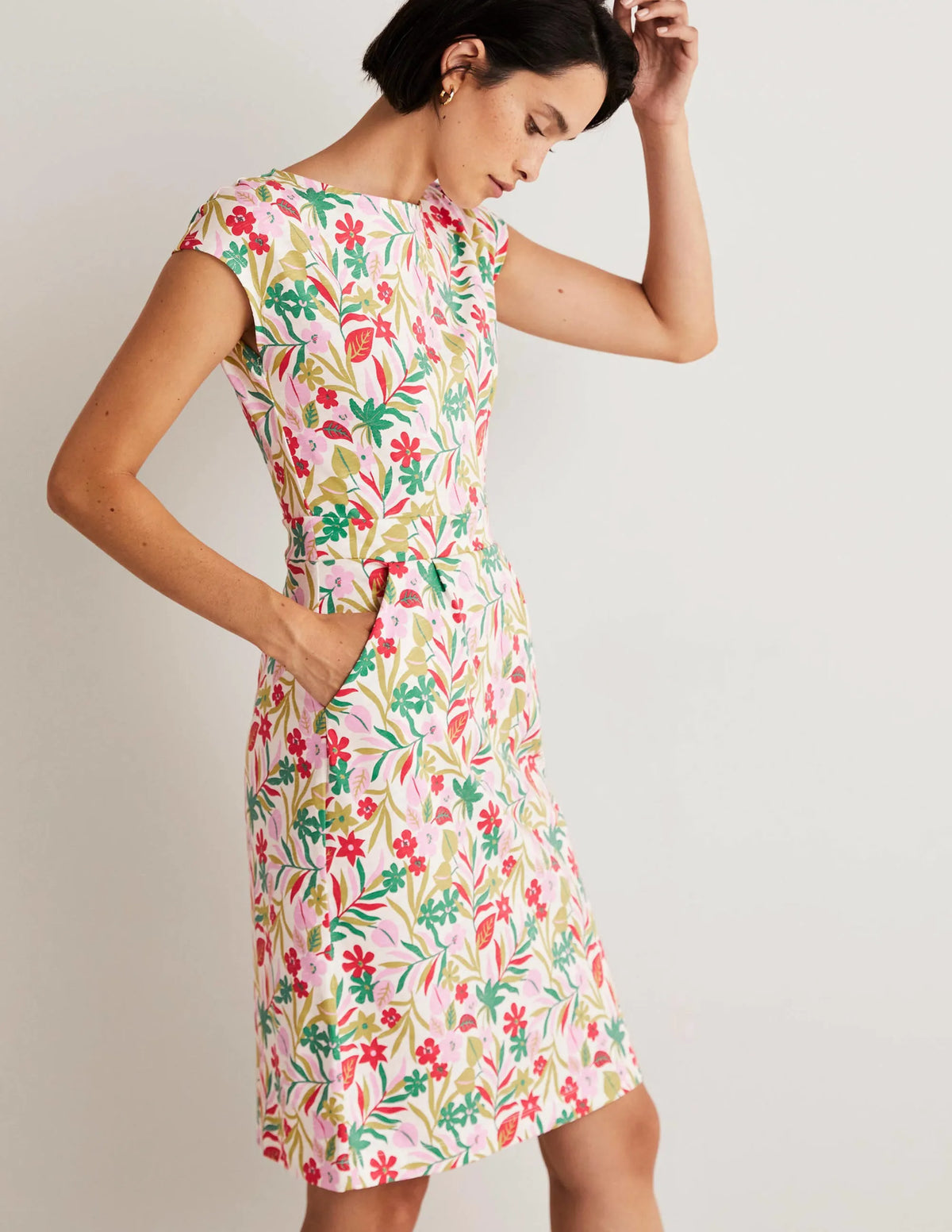 Florrie Jersey Dress-Multi, Tropic Foliage