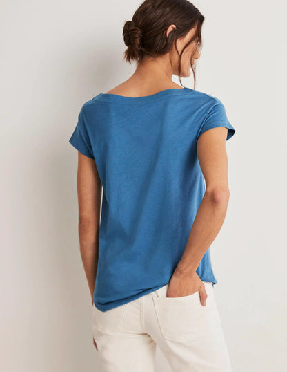 Supersoft Boat Neck T-Shirt-Azure