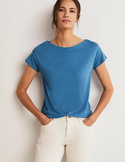 Supersoft Boat Neck T-Shirt-Azure