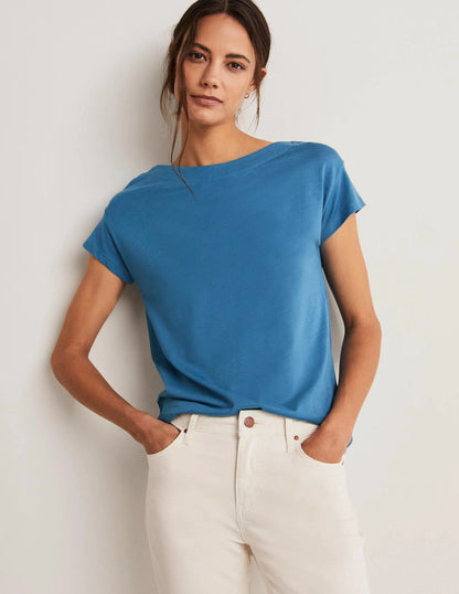 Supersoft Boat Neck T-Shirt-Azure