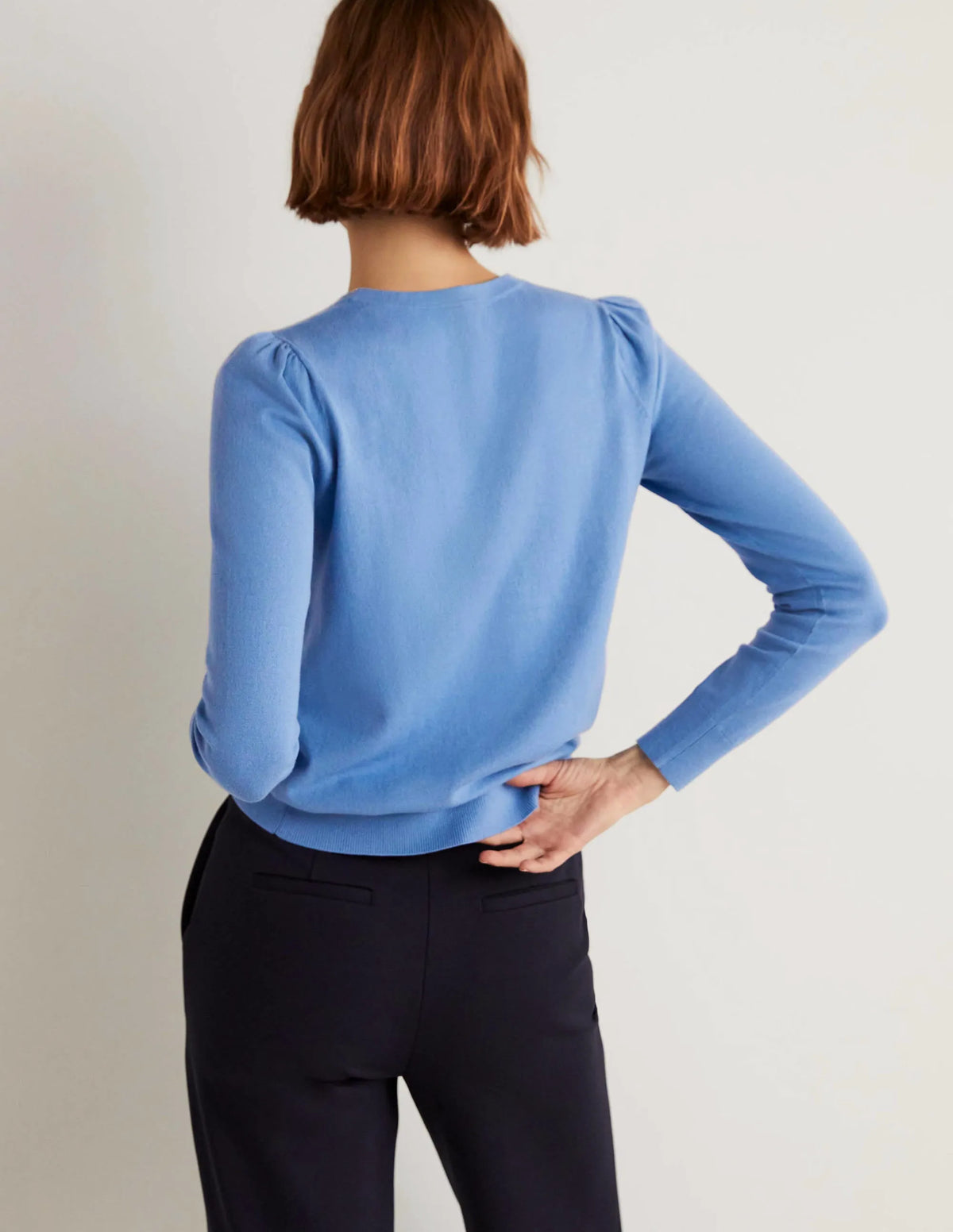 Cotton Crew Neck Sweater-Riviera Blue