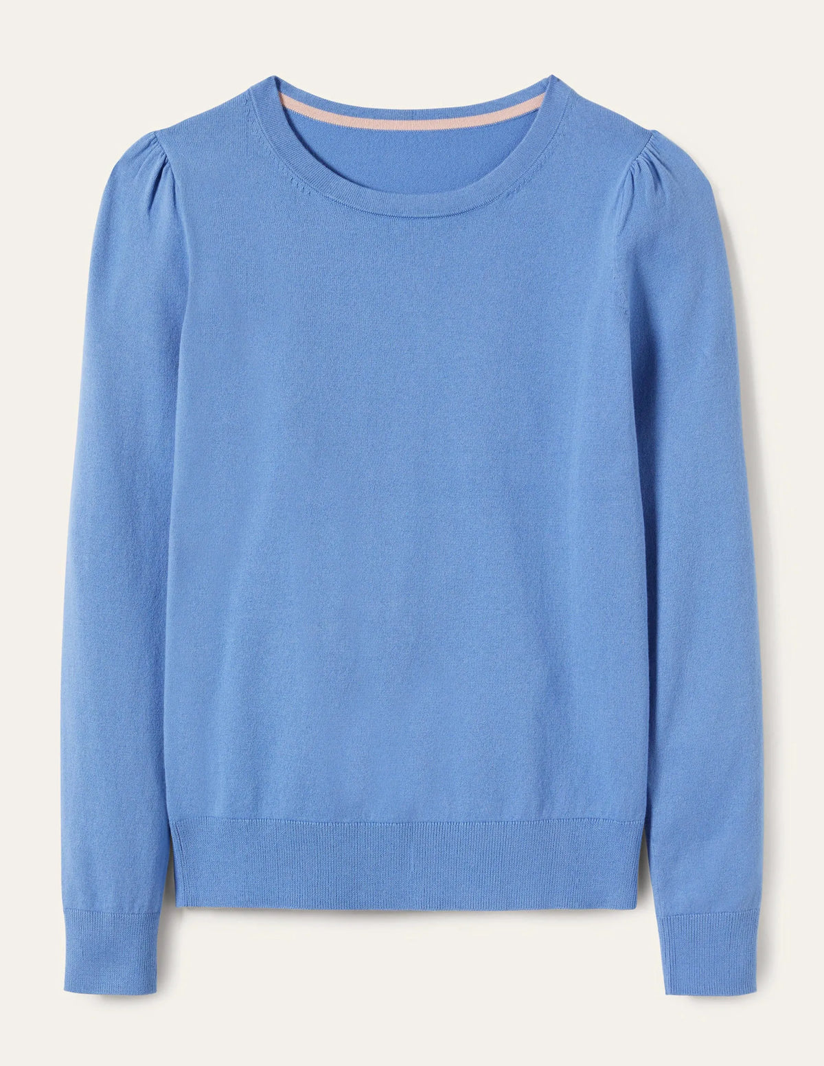 Cotton Crew Neck Sweater-Riviera Blue