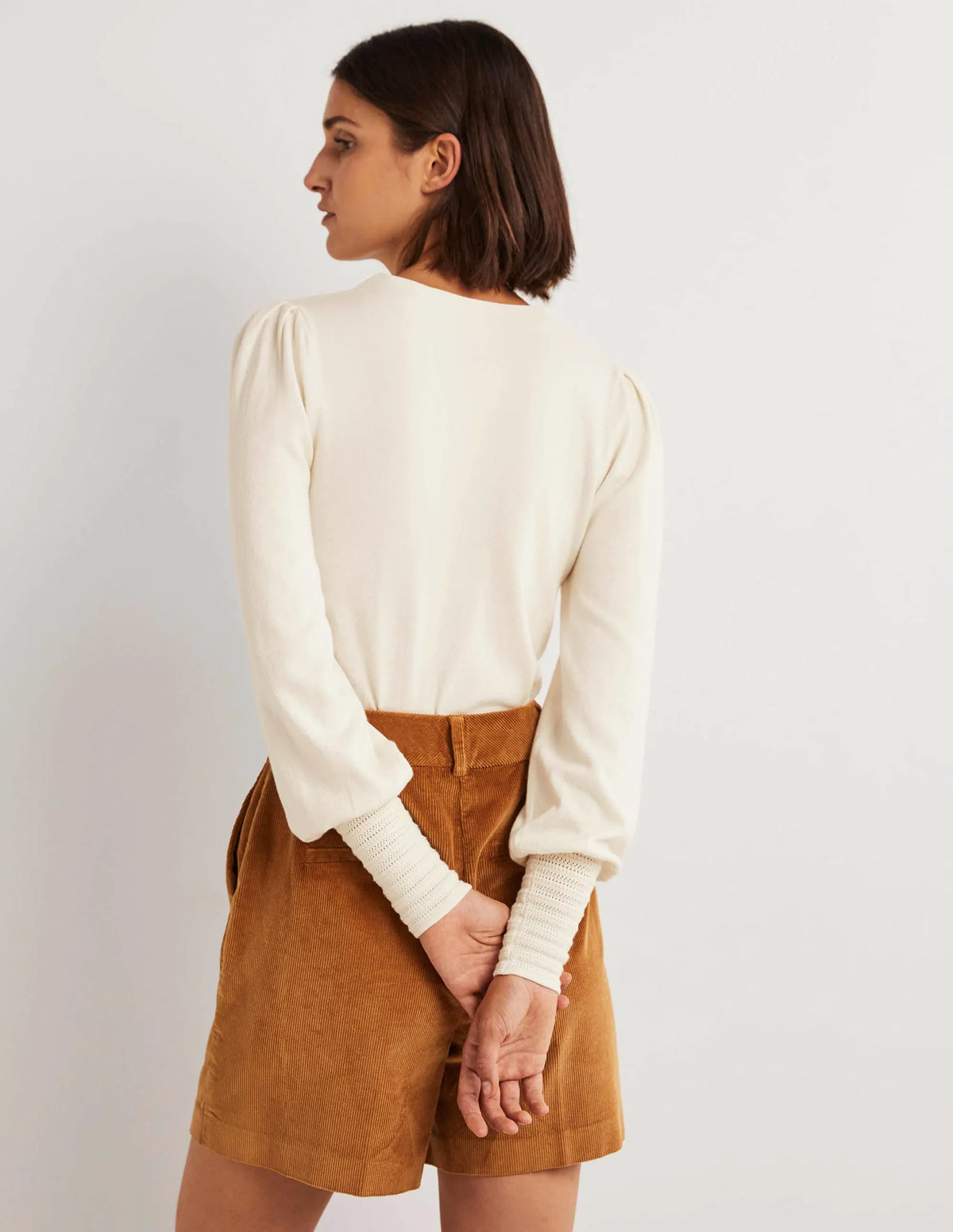 Pointelle Detail Sweater-Ivory