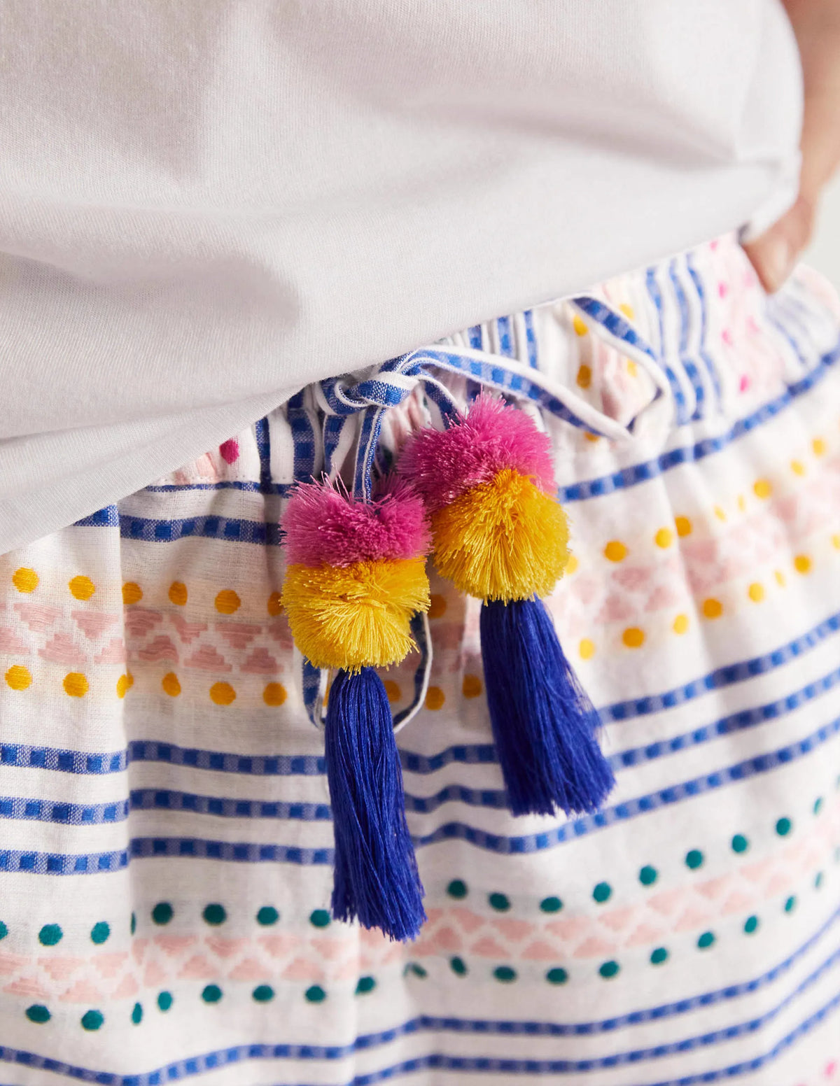 Pull On Cotton Shorts-Multi Dobby Stripe