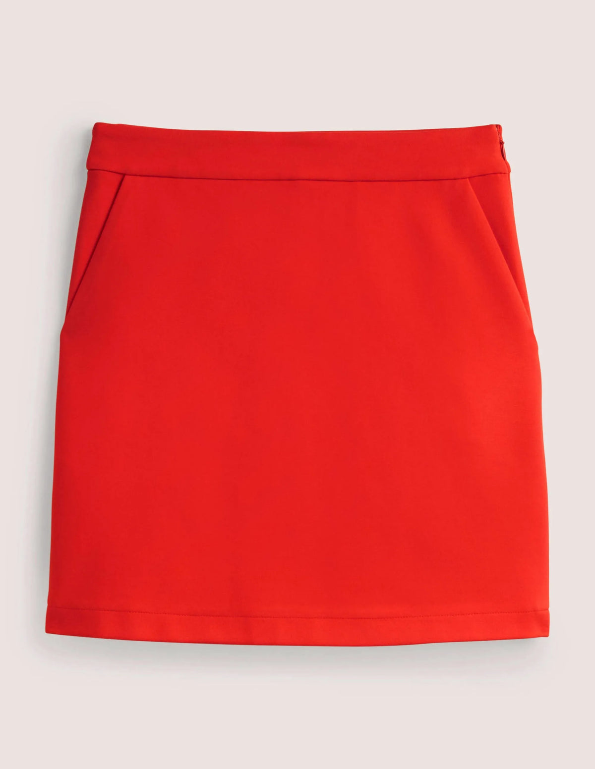 Ponte A-line Mini Skirt-Rocket Red