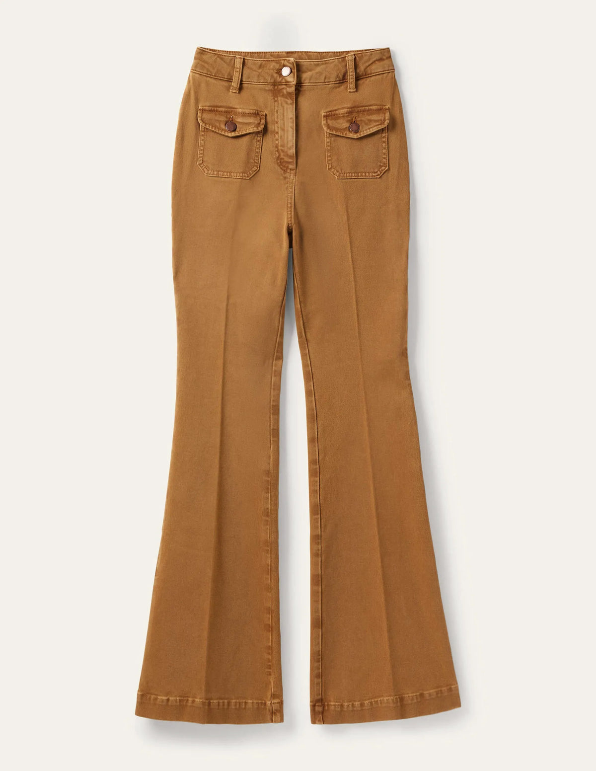 High Waist Flare Pants-Butterscotch Brown
