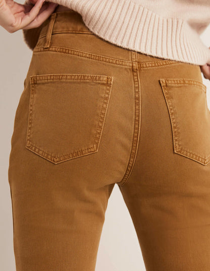 High Waist Flare Pants-Butterscotch Brown