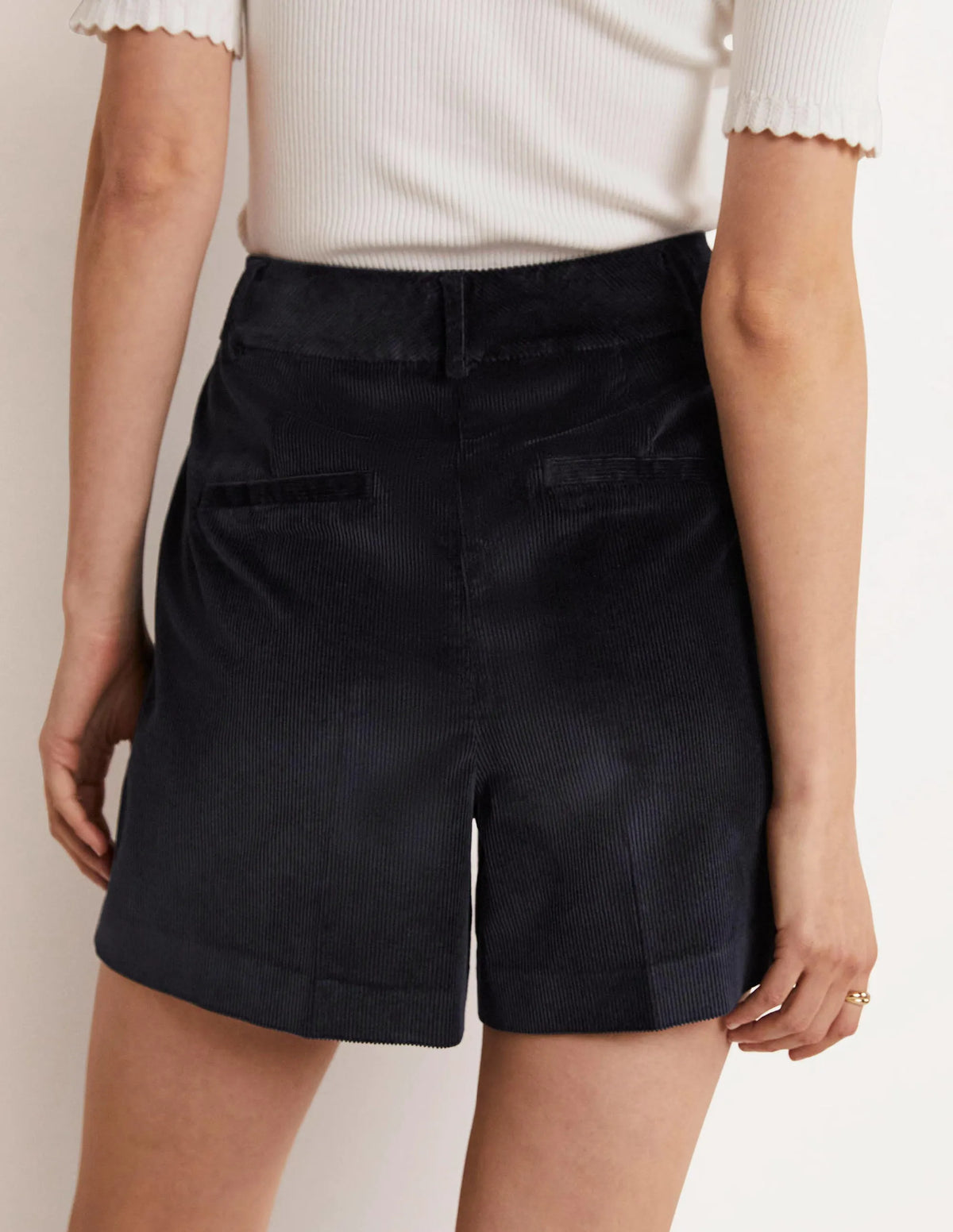 High Waist Shorts-Navy
