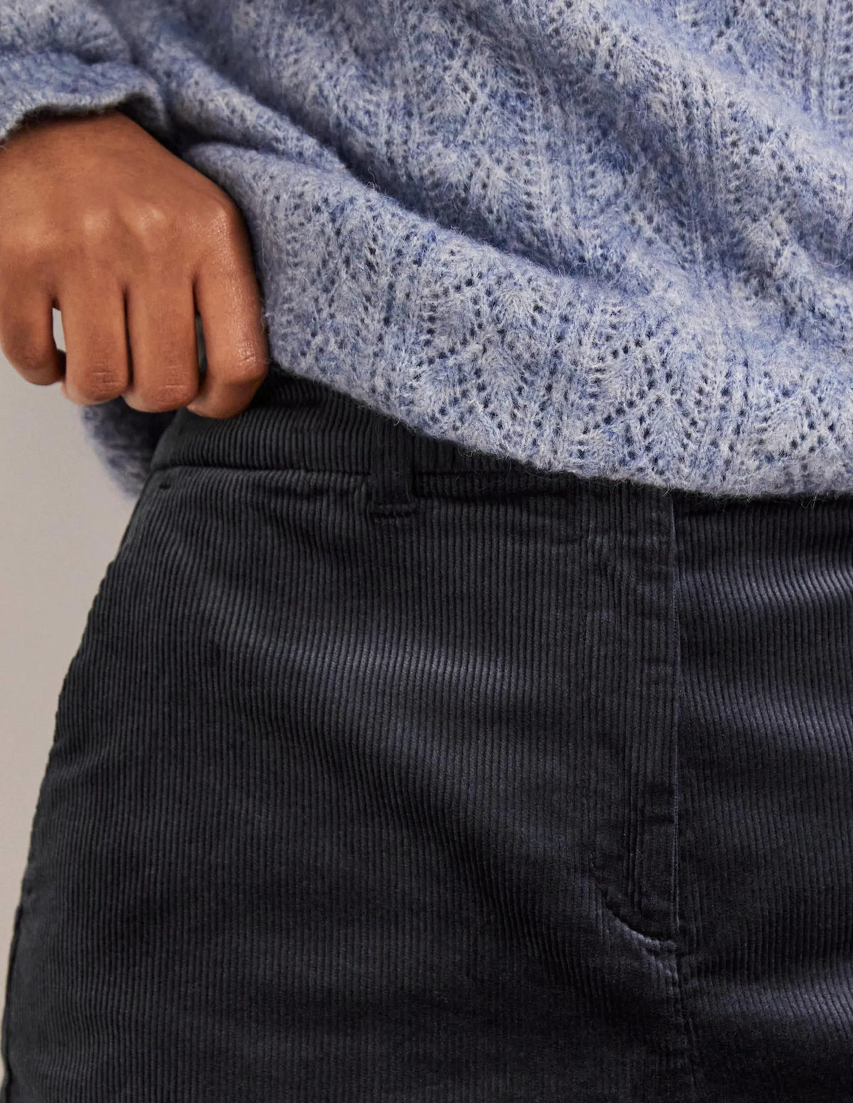 High Waist Shorts-Navy