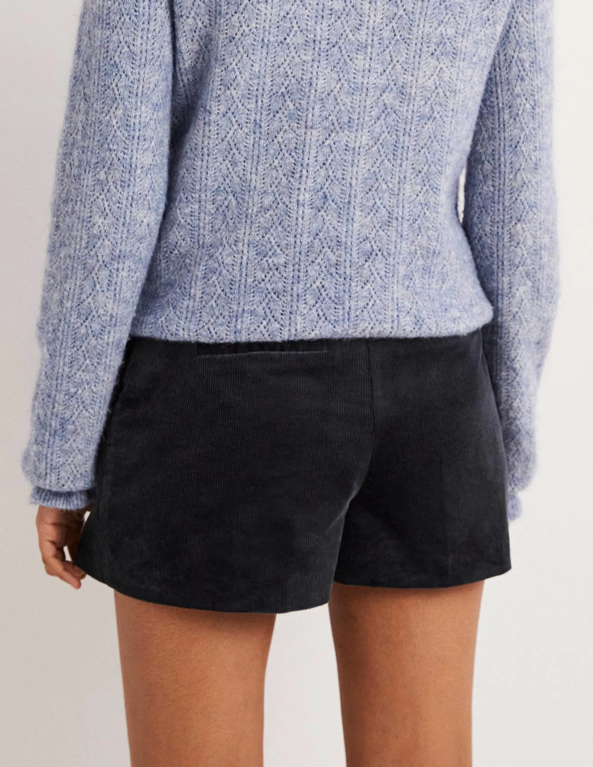 High Waist Shorts-Navy
