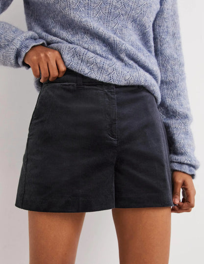 High Waist Shorts-Navy