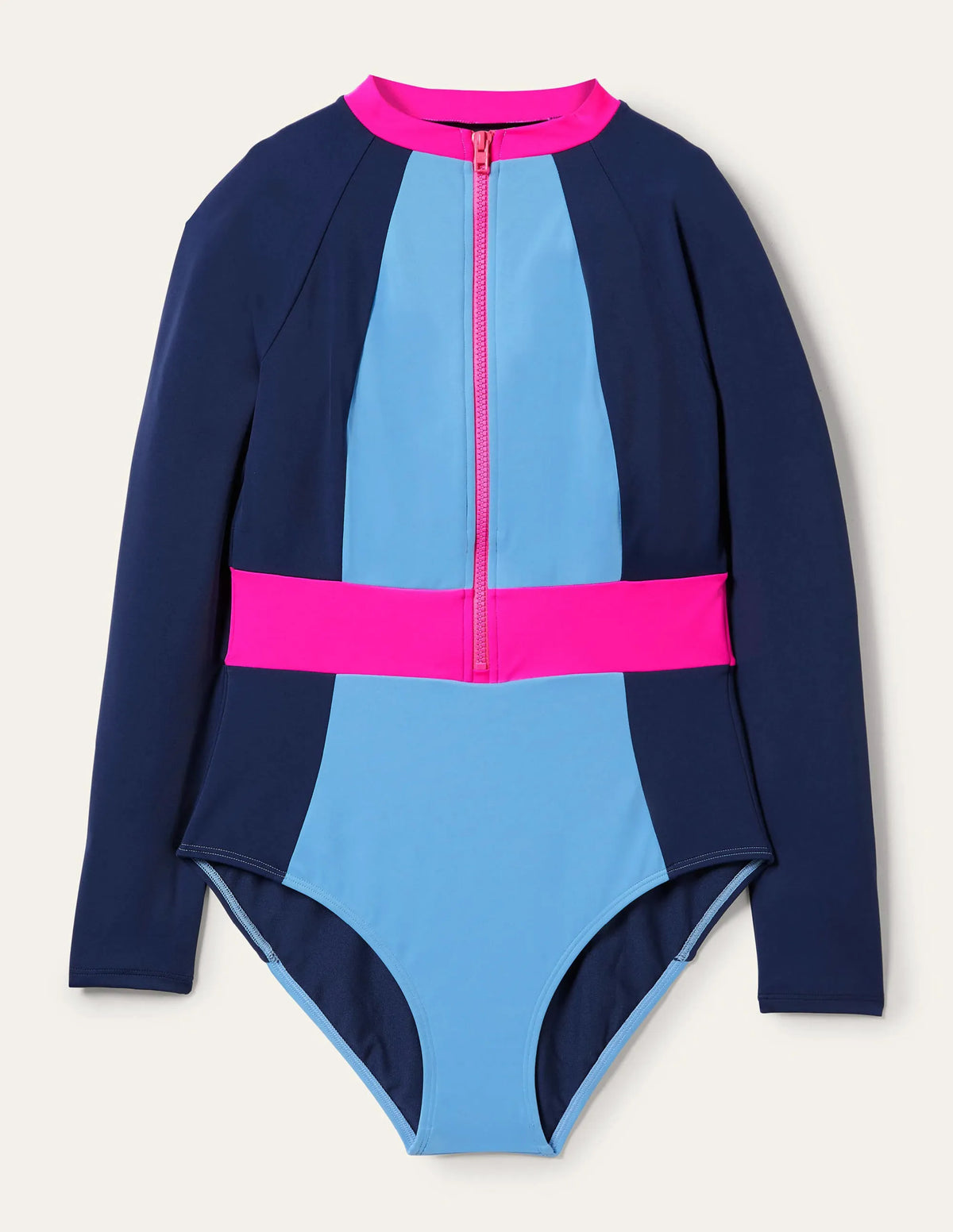 Capri Zip Long Sleeve Swimsuit-Horizon Colourblock
