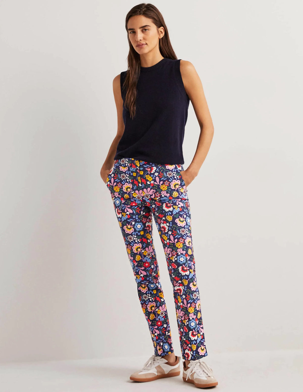 Richmond 7/8 Pants-Navy, Pretty Paradise