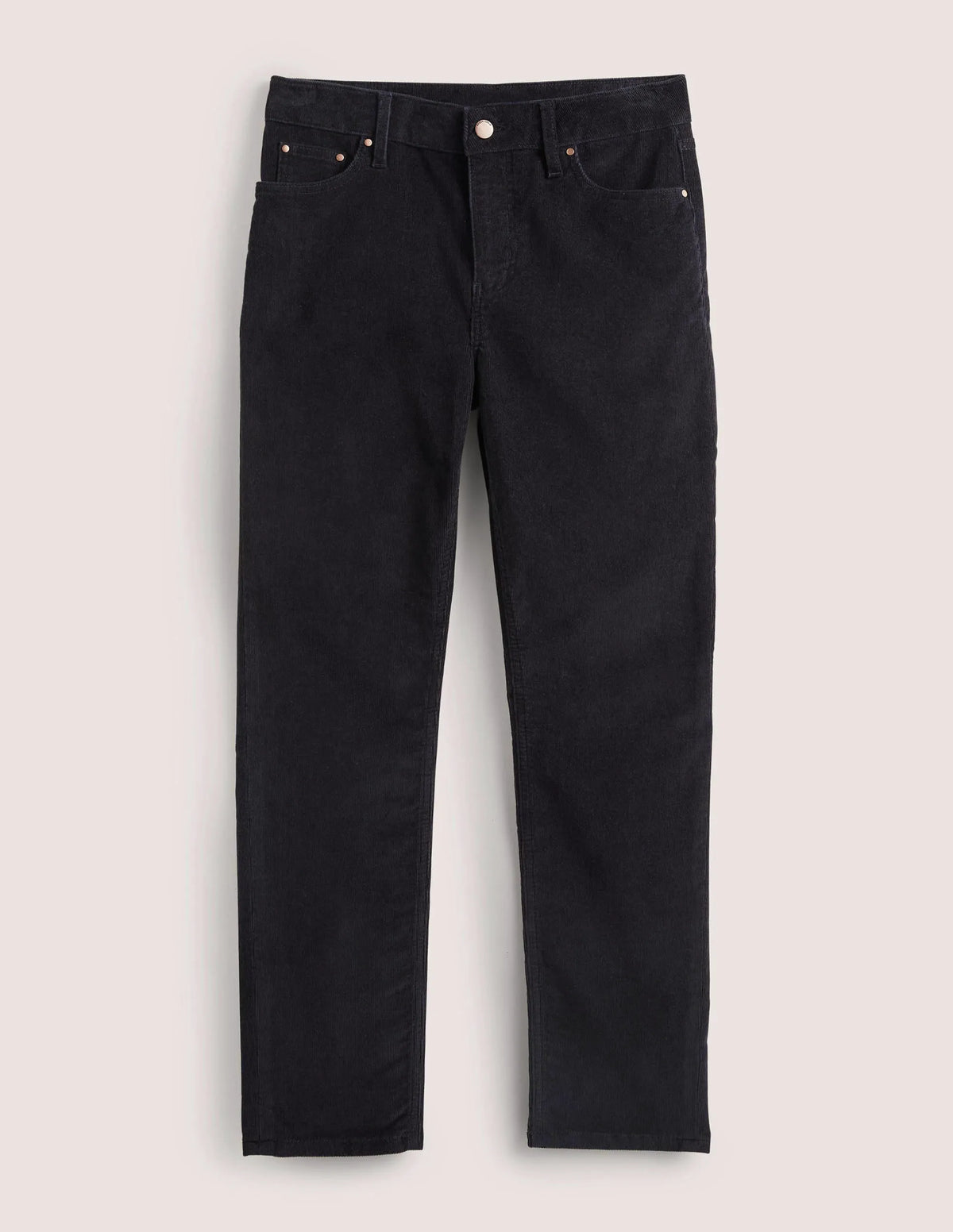 Corduroy Slim Straight Jeans-Navy