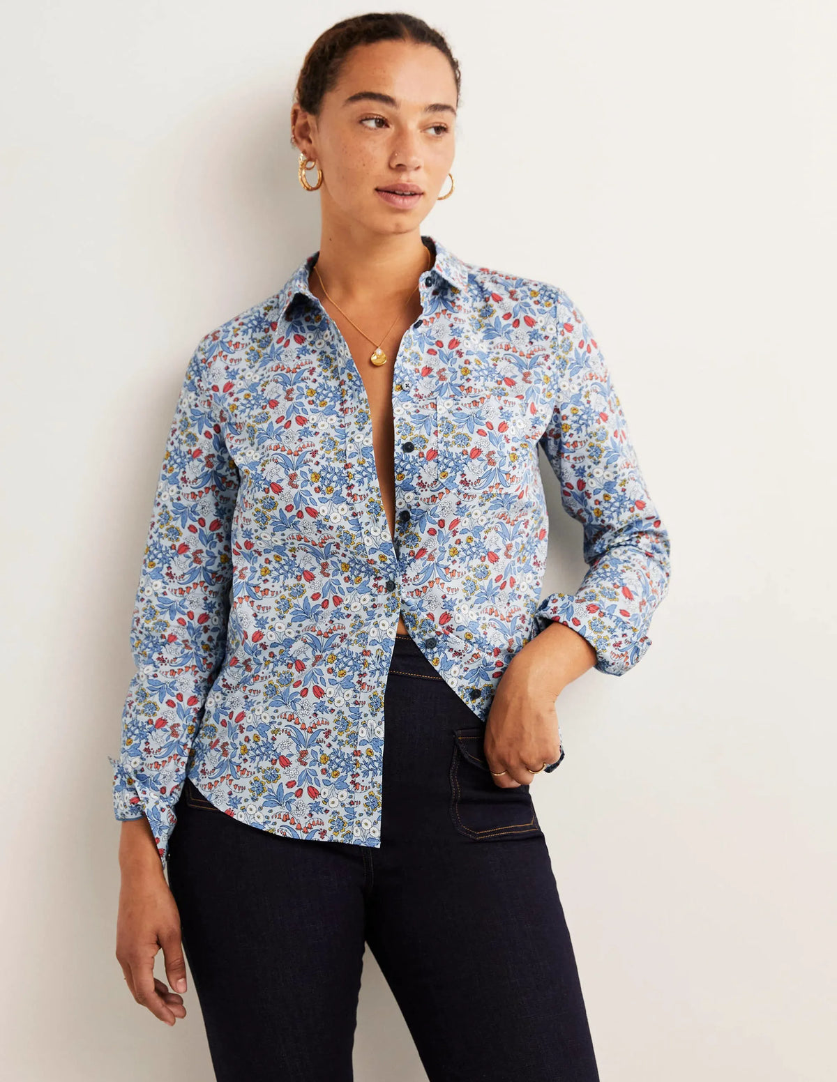 Classic Cotton Shirt-Surf, Wildflower