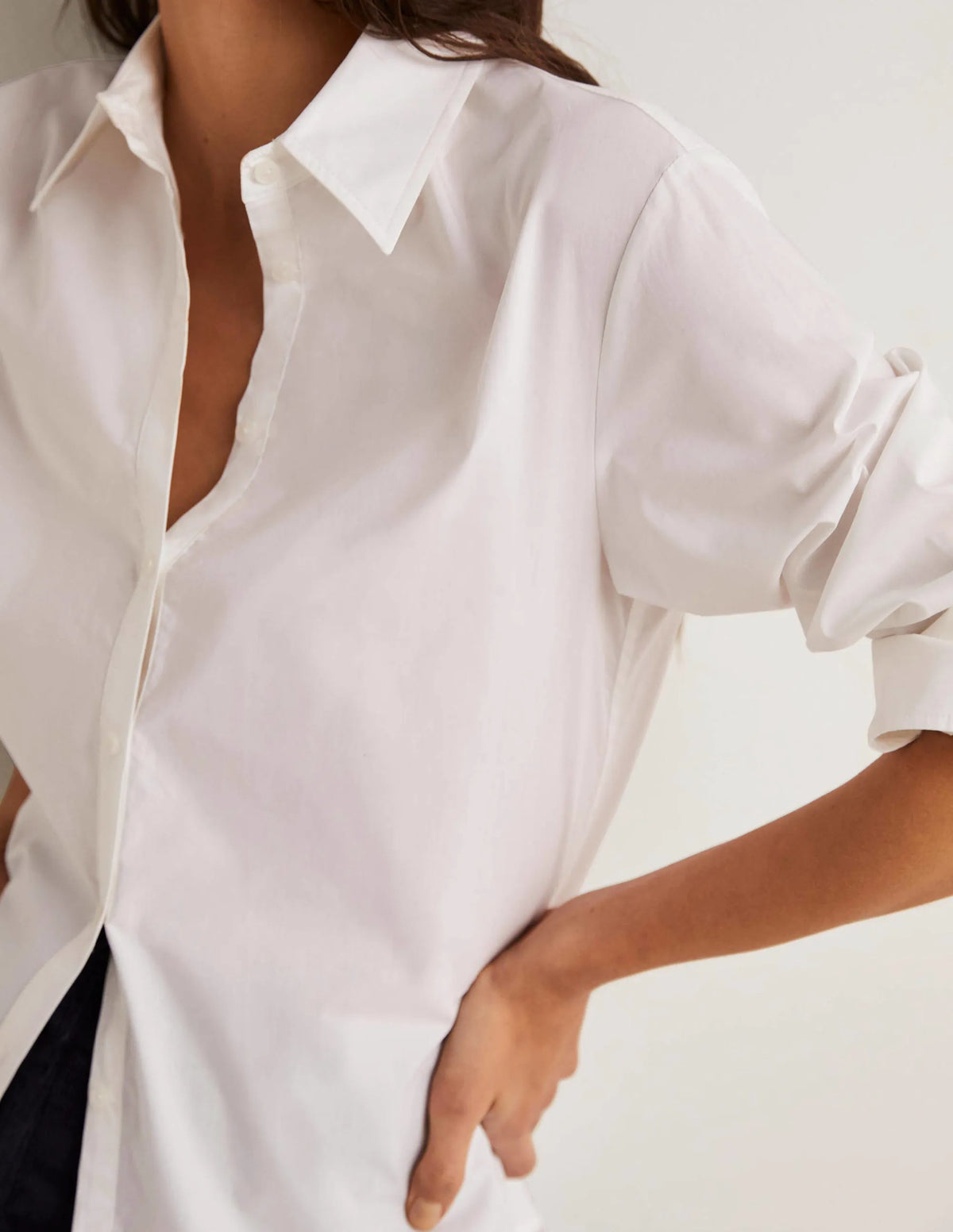 Relaxed Cotton Shirt-White