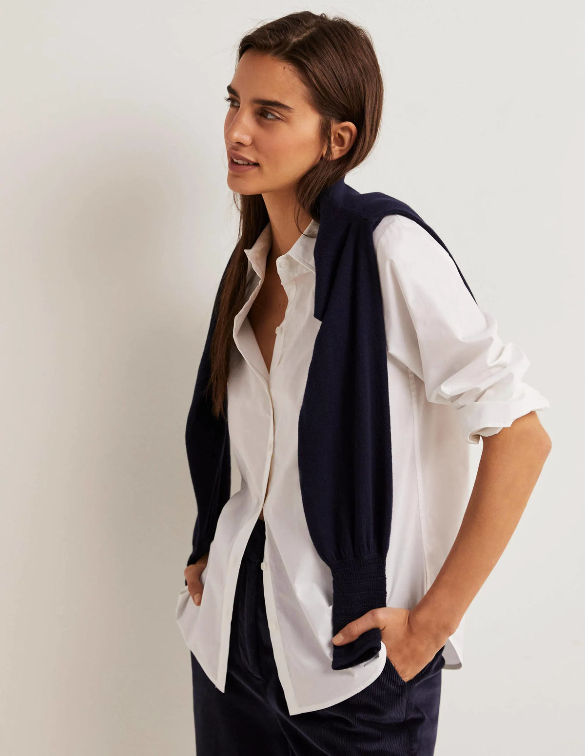 Relaxed Cotton Shirt-White