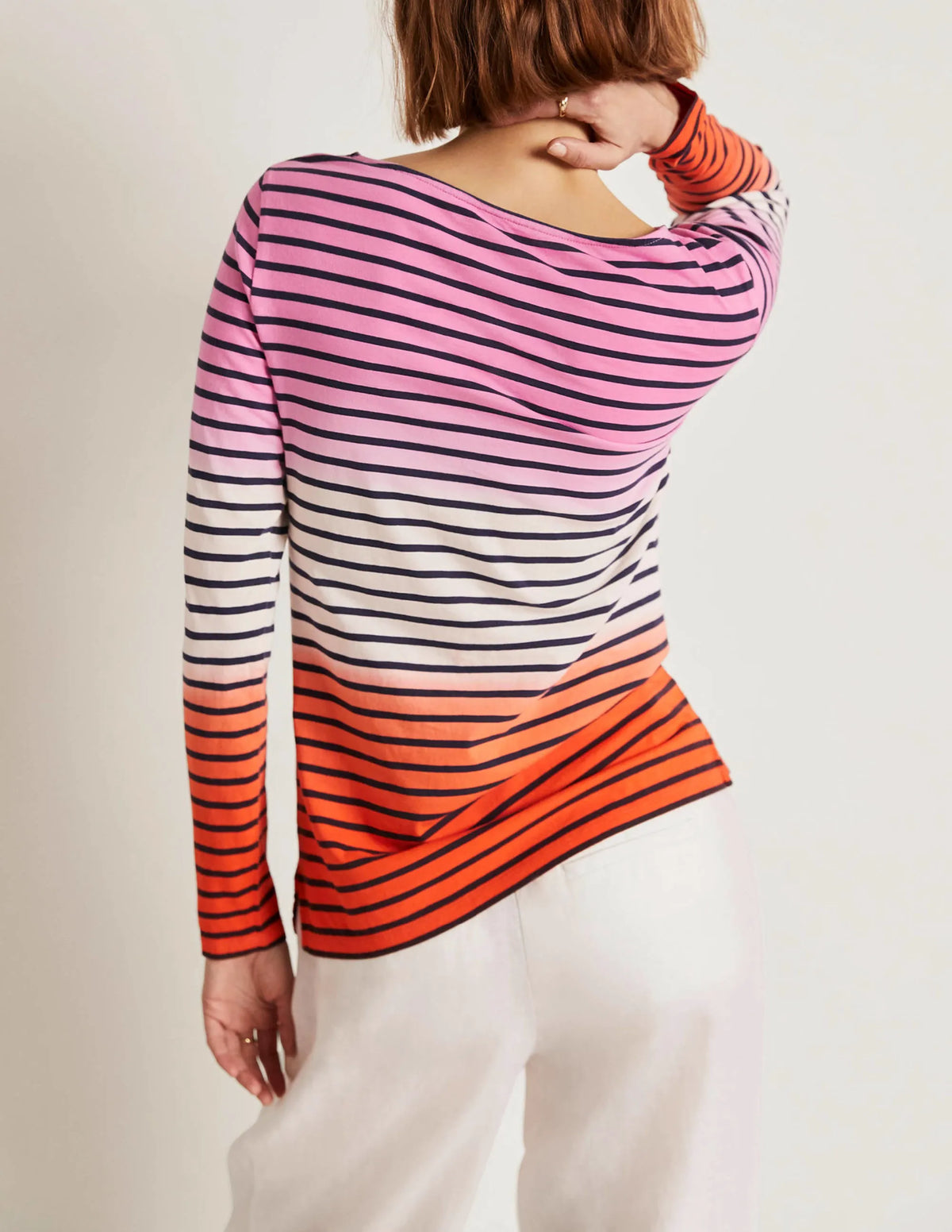 Ella Long Sleeve Breton-Bon Bon/Firecracker Ombre