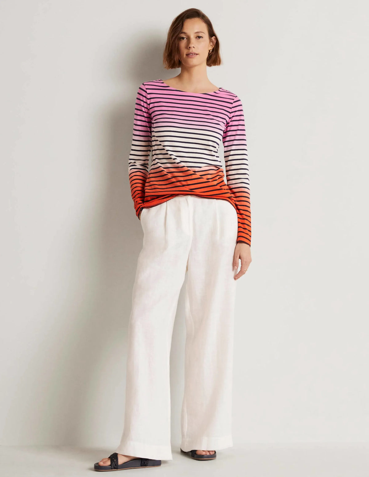 Ella Long Sleeve Breton-Bon Bon/Firecracker Ombre