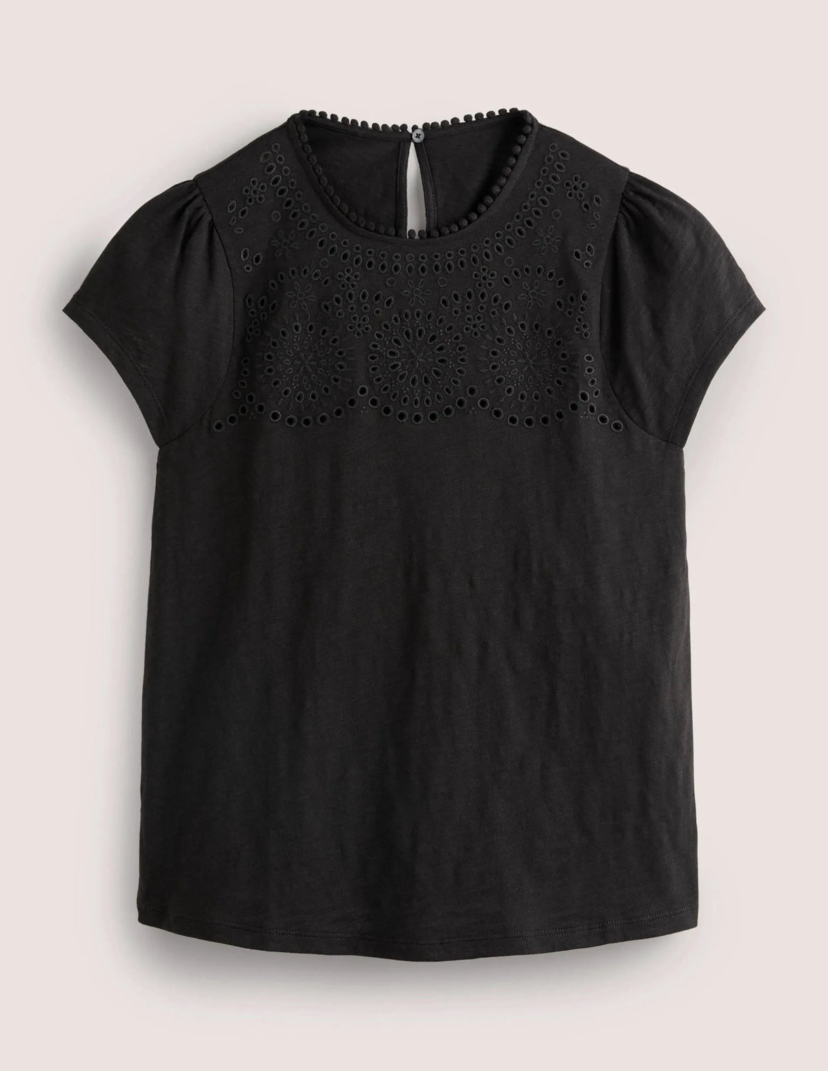 Cutwork Flutter T-Shirt-Black