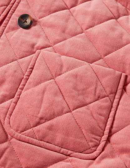 Quilted Vest-Dusty Red