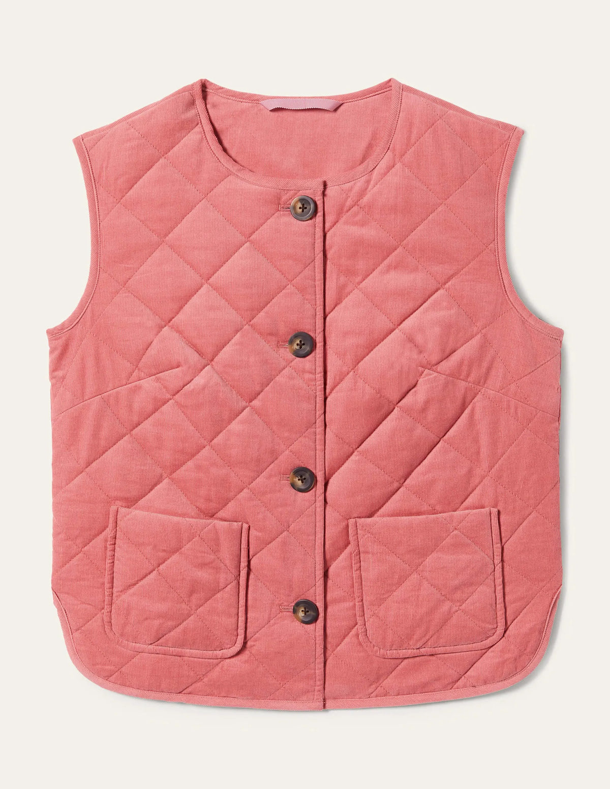 Quilted Vest-Dusty Red